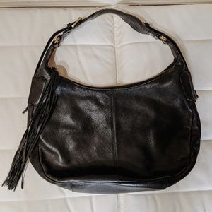 Lucky Brand Black Leather Hobo Shoulder Bag